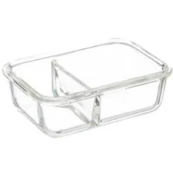 Pojemnik na lunch szklany, 2-komorowy, 1,1 l, CLIP