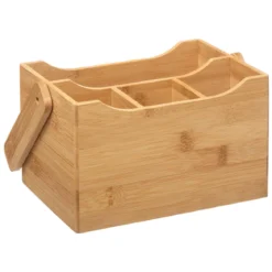 Pojemnik na przybory kuchenne z uchwytem, bambus