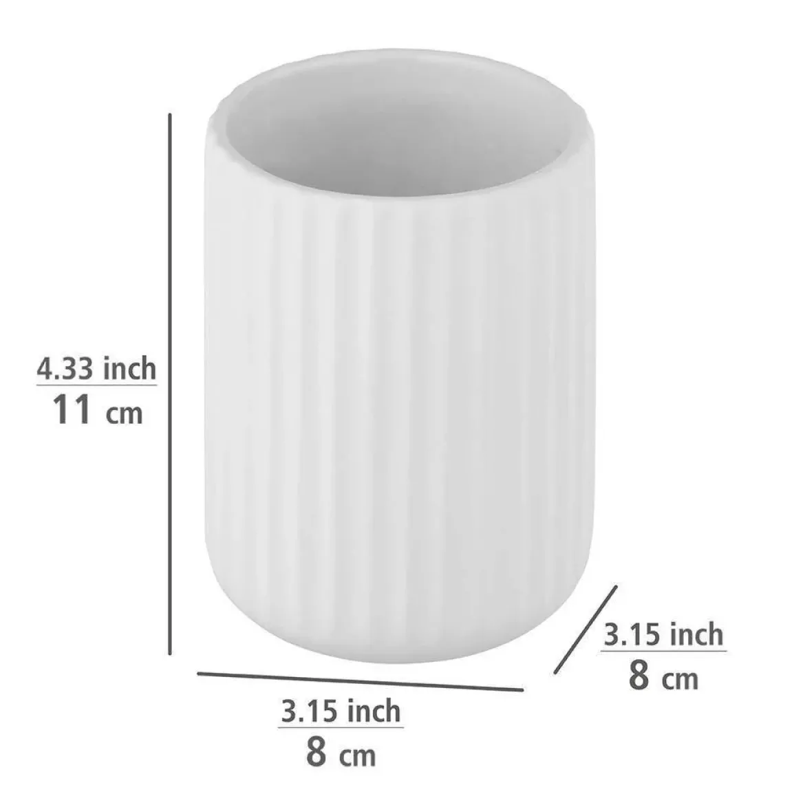 Pojemnik na szczoteczki do zębów BELLUNO, ceramiczny, Ø 8 cm, WENKO