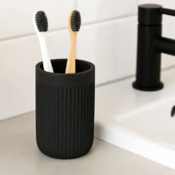 Pojemnik na szczoteczki do zębów, ONYX, łupek, Ø 7 cm