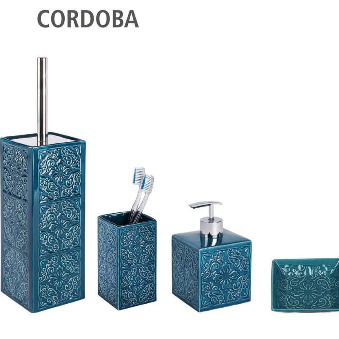 Pojemnik na szczotkę CORDOBA + szczotka WC, WENKO