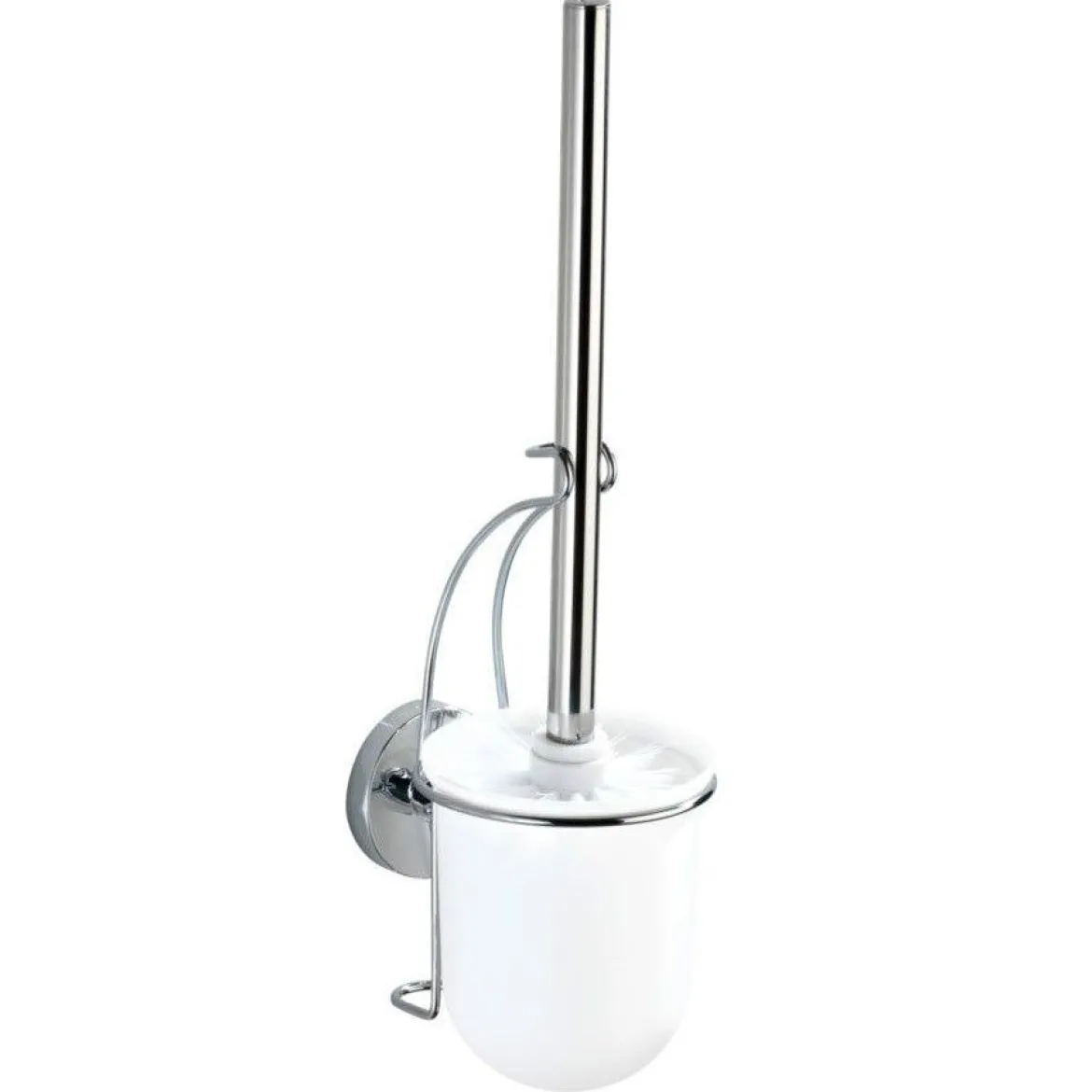 Pojemnik na szczotkę MILAZZO + szczotka WC,Vacuum-Loc - stal chromowana, WENKO