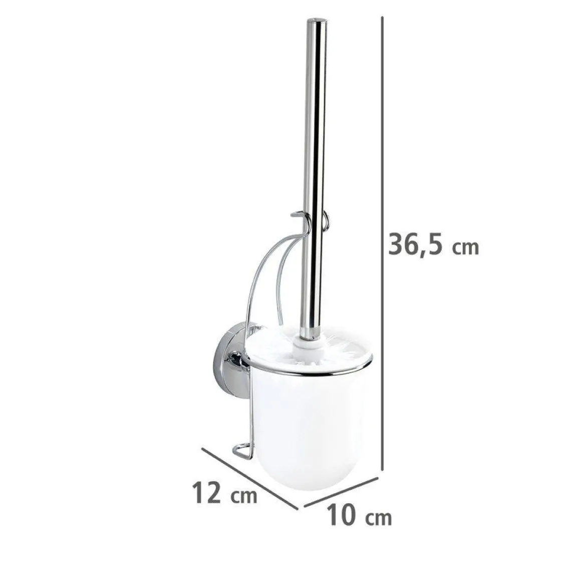 Pojemnik na szczotkę MILAZZO + szczotka WC,Vacuum-Loc - stal chromowana, WENKO