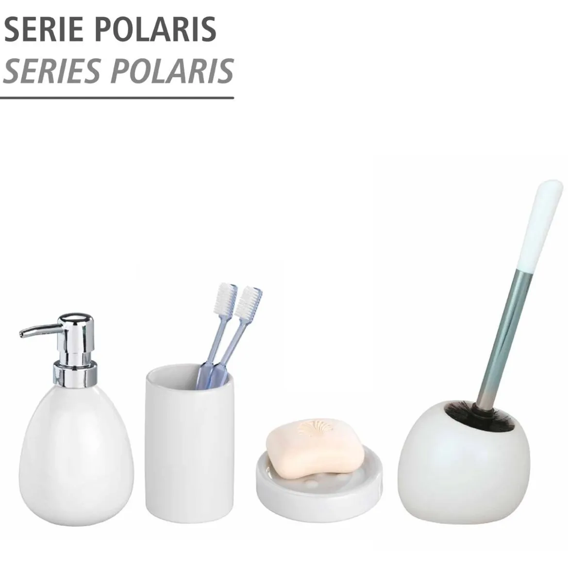 Pojemnik na szczotkę POLARIS + szczotka WC, WENKO