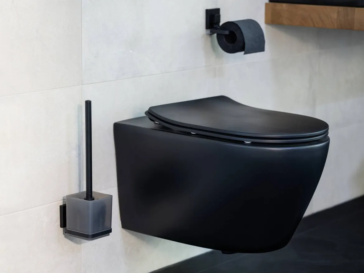 Pojemnik na szczotkę QUADRO + szczotka WC, Vacuum-Loc, stal nierdzewna, WENKO