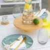 Porcelanowa zastawa stołowa dla 6 osób, wzór liści, 18 elementów