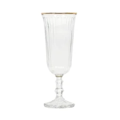Prążkowana szampanówka ze złotym brzegiem, 120 ml