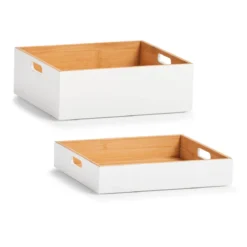 Pudełko do przechowywania z bambusa 30 x 27 x 10,5 cm