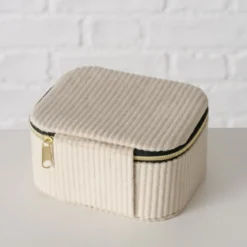 Pudełko na biżuterię obite sztruksem CAJA, 12 x 10 x 6 cm