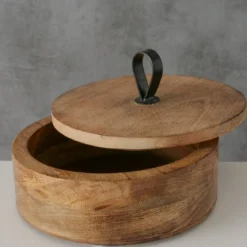 Pudełko okrągłe KABIR, drewno mango, Ø 19 cm