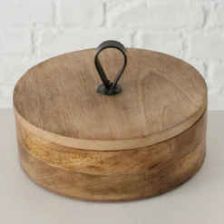 Pudełko okrągłe KABIR, drewno mango, Ø 19 cm