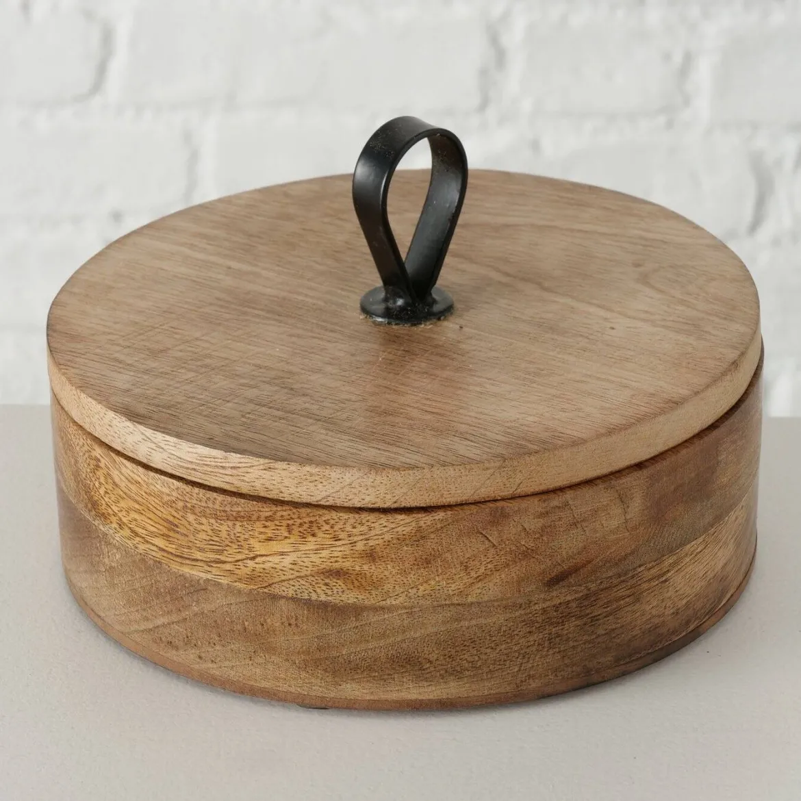 Pudełko okrągłe KABIR, drewno mango, Ø 19 cm