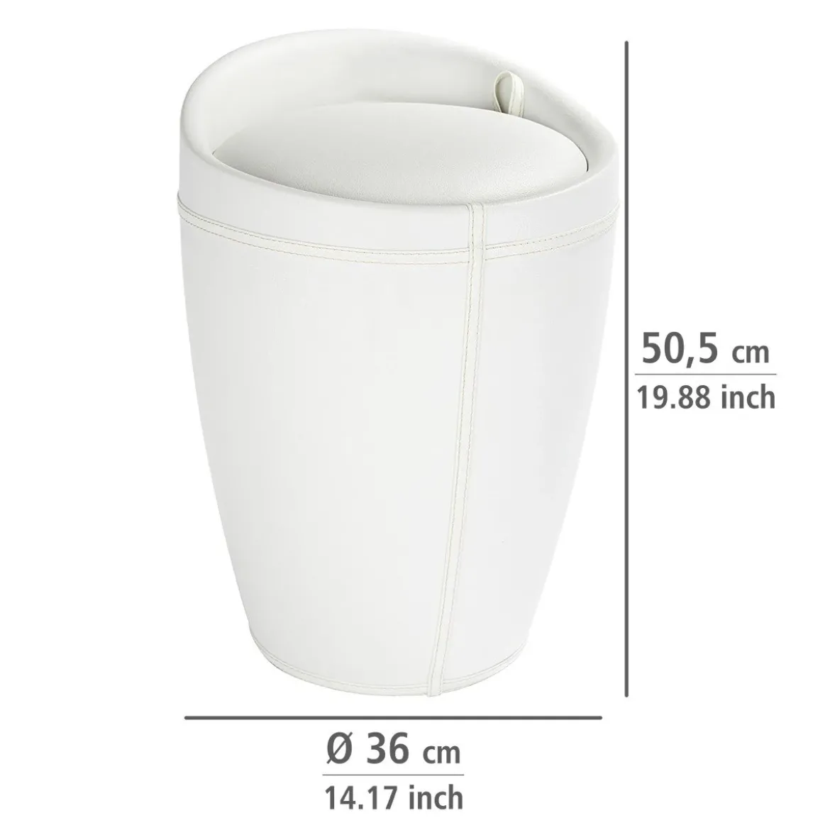 Pufa CANDY ze schowkiem - kosz na pranie, 2 w 1, WENKO
