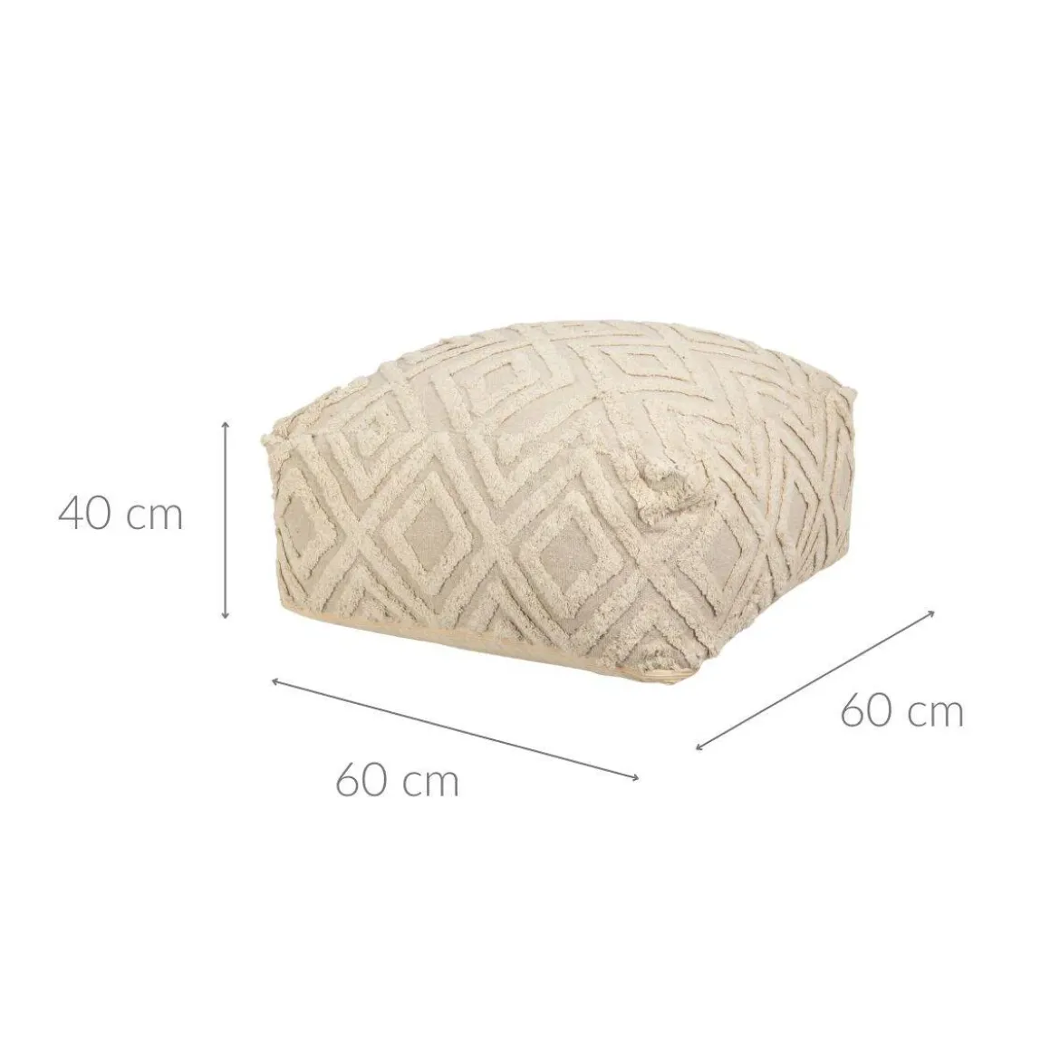 Pufa dekoracyjna z tuftowanym wzorem, 60 x 25 cm