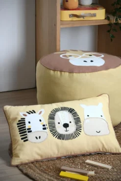 Pufa dla dziecka COQUIN zebra, Ø 40 cm