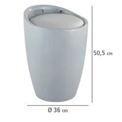 Pufa i kosz na pranie CANDY, nowoczesny taboret do łazienki 2w1, WENKO