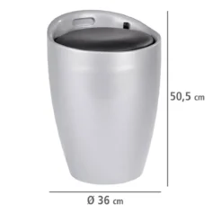 Pufa i kosz na pranie CANDY, nowoczesny taboret do łazienki 2w1, WENKO