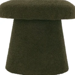 Pufa okrągła tapicerowana TEDDY grzybek boucle, Ø 43 x 38 cm