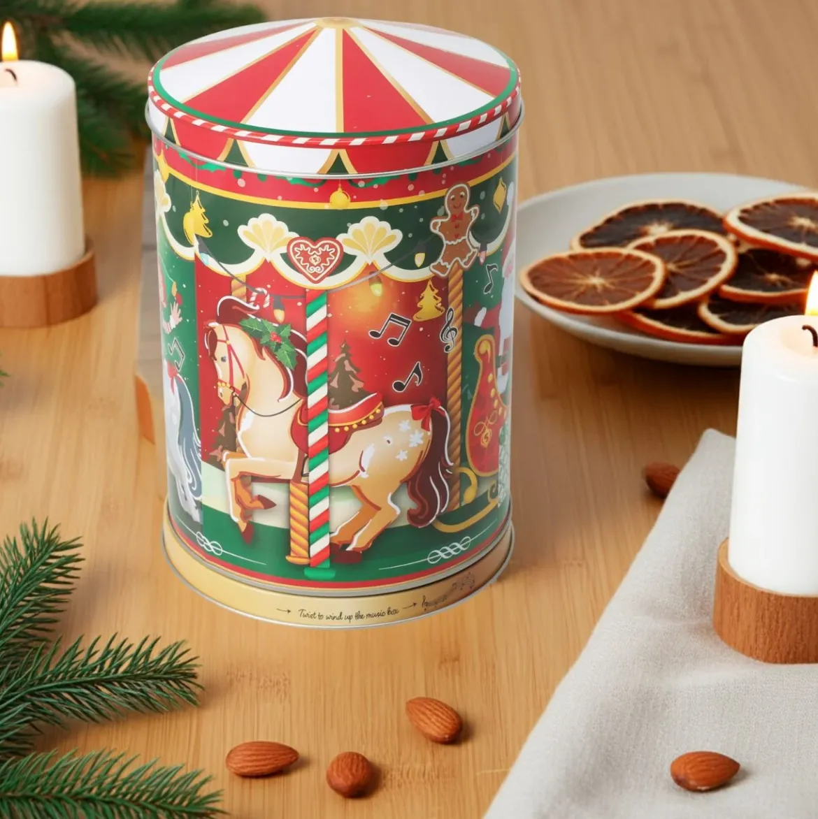 Puszka na ciastka STELLARI karuzela w parku, Ø 13,2 cm
