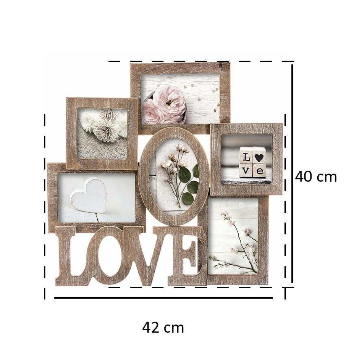 Ramka na zdjęcia LOVE z miejscem na 6 fotografii