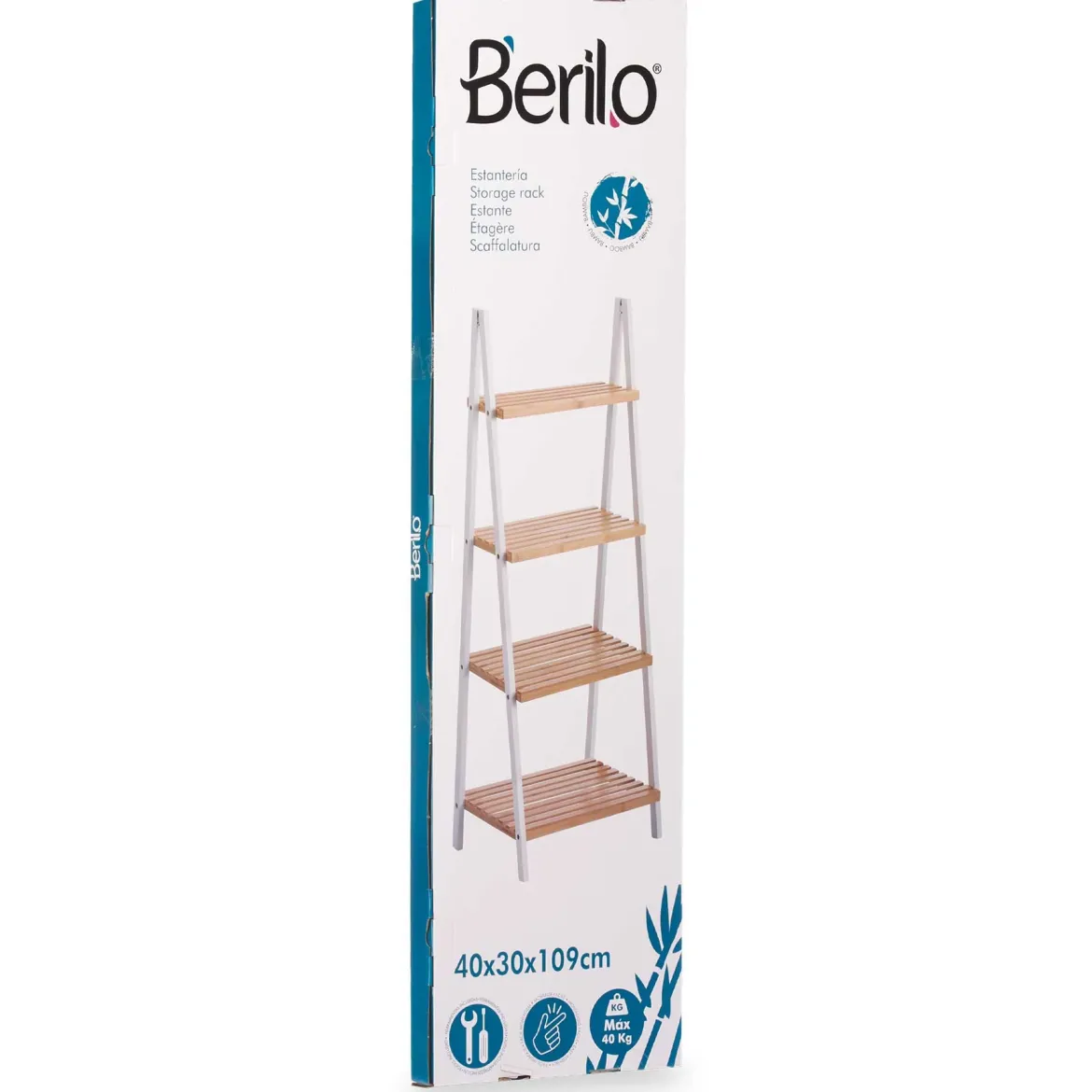 Regał BAMBOO GLOW, 40 x 30 x 109 cm