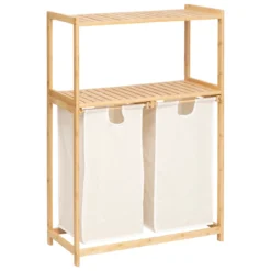 Regał bambusowy z koszem na pranie TIDY BOX, 72 x 33 x 109 cm