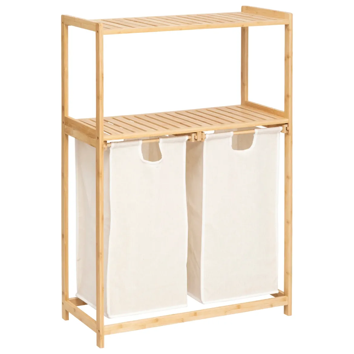 Regał bambusowy z koszem na pranie TIDY BOX, 72 x 33 x 109 cm