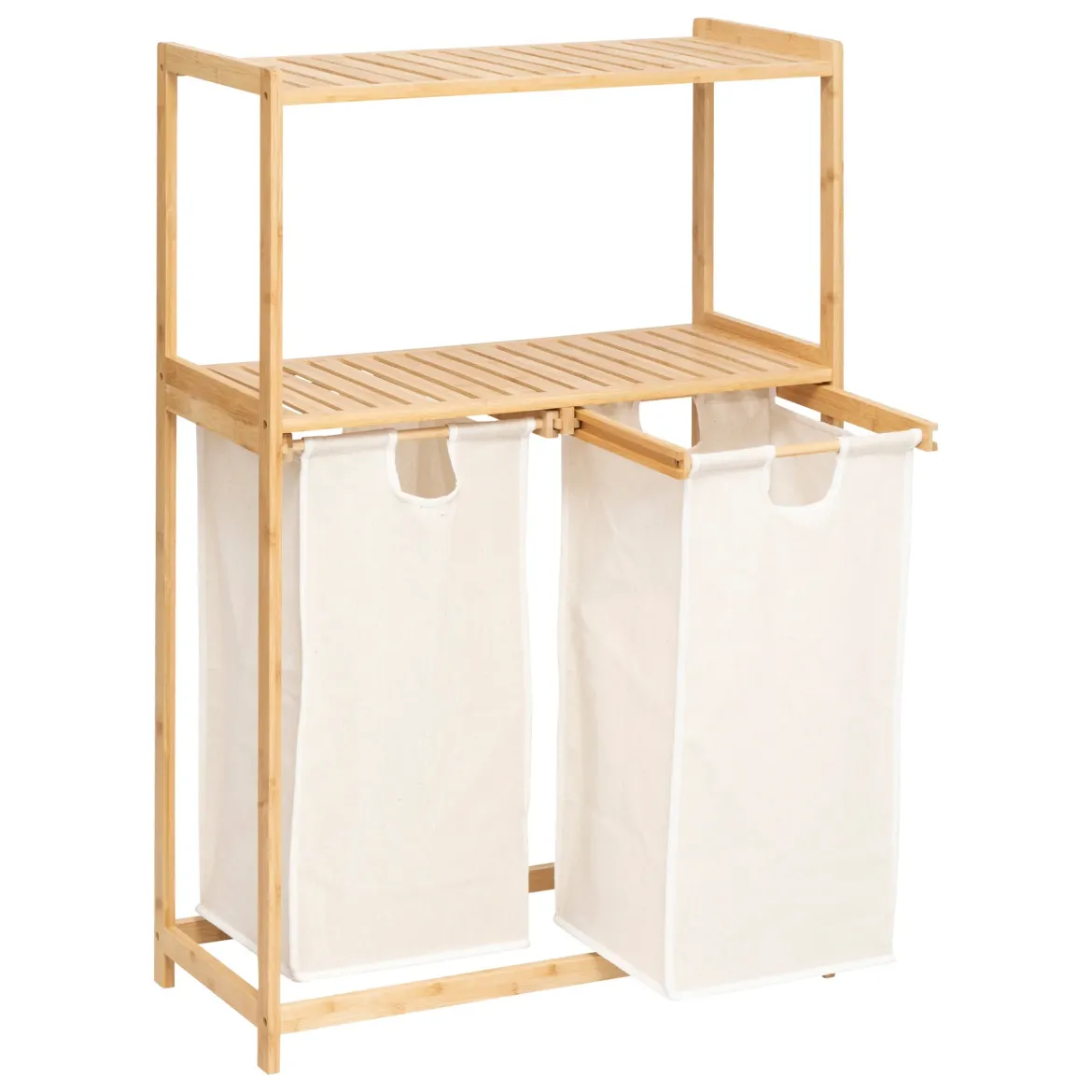 Regał bambusowy z koszem na pranie TIDY BOX, 72 x 33 x 109 cm