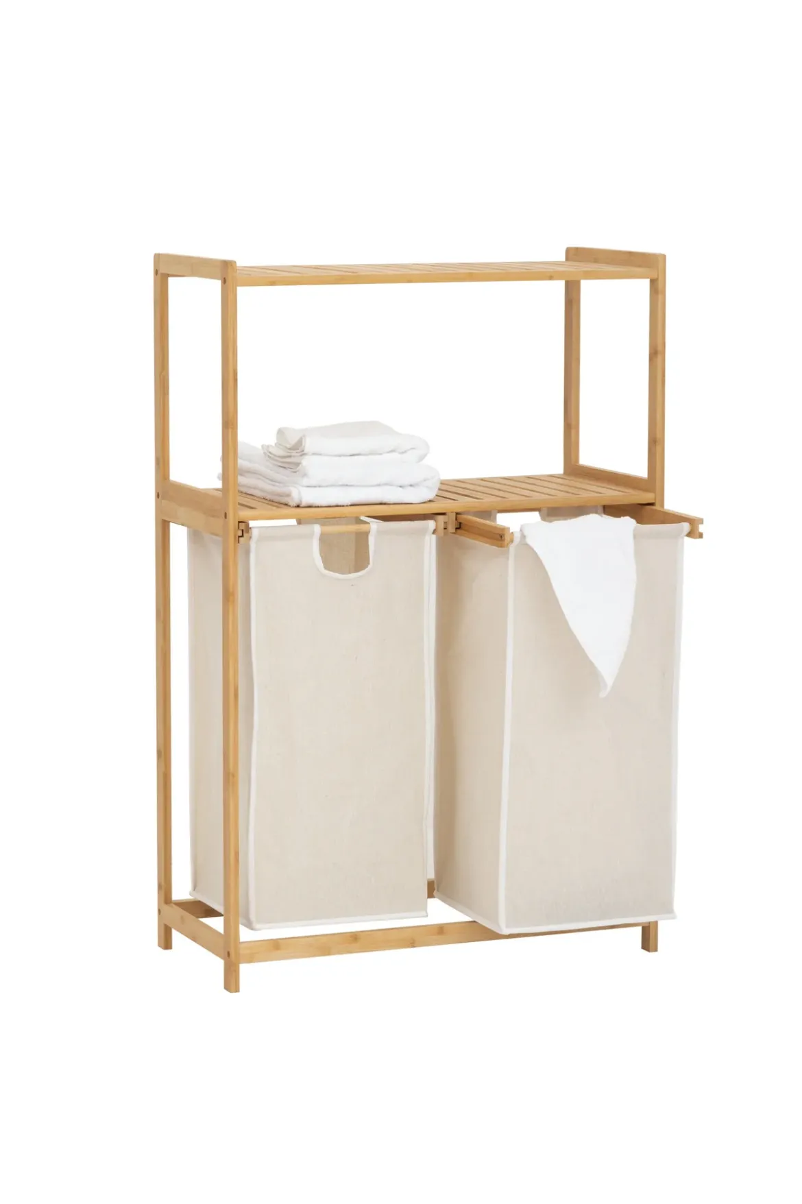 Regał bambusowy z koszem na pranie TIDY BOX, 72 x 33 x 109 cm