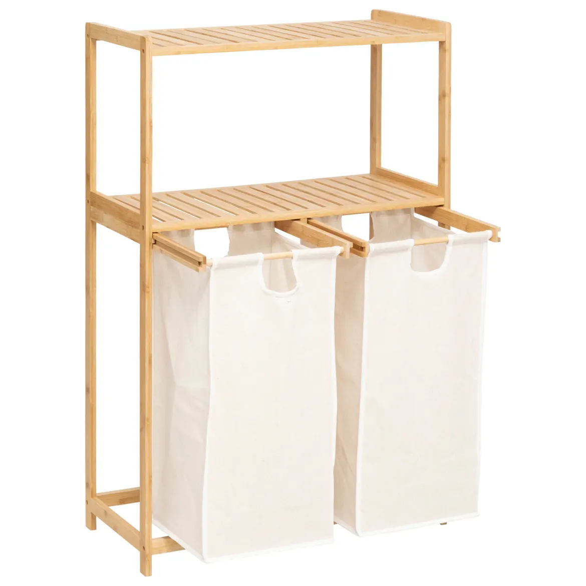 Regał bambusowy z koszem na pranie TIDY BOX, 72 x 33 x 109 cm