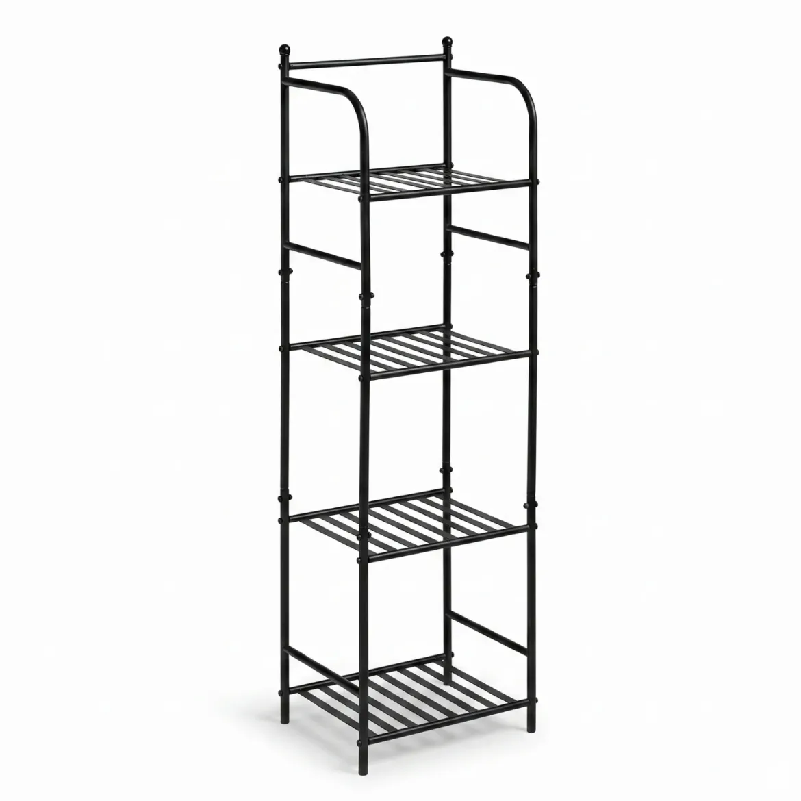 Regał ścienny metalowy, 4-poziomowy, 35 x 27 x 115,5 cm