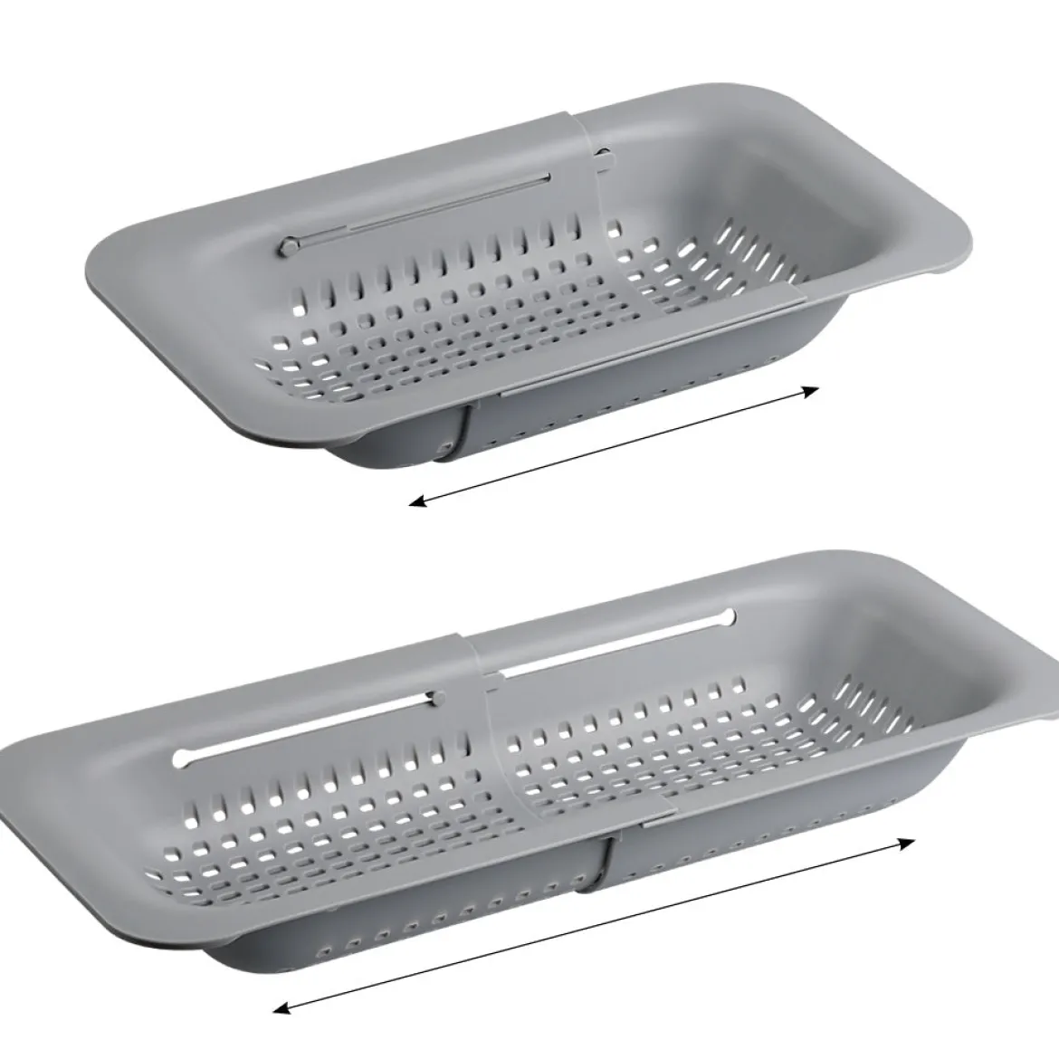 Sitko kuchenne do zlewu KESPER, plastikowy, 36,2 x 20,2 x 6,5 cm, szary