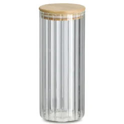 Słoik z bambusową pokrywką GROOVES, 1100 ml