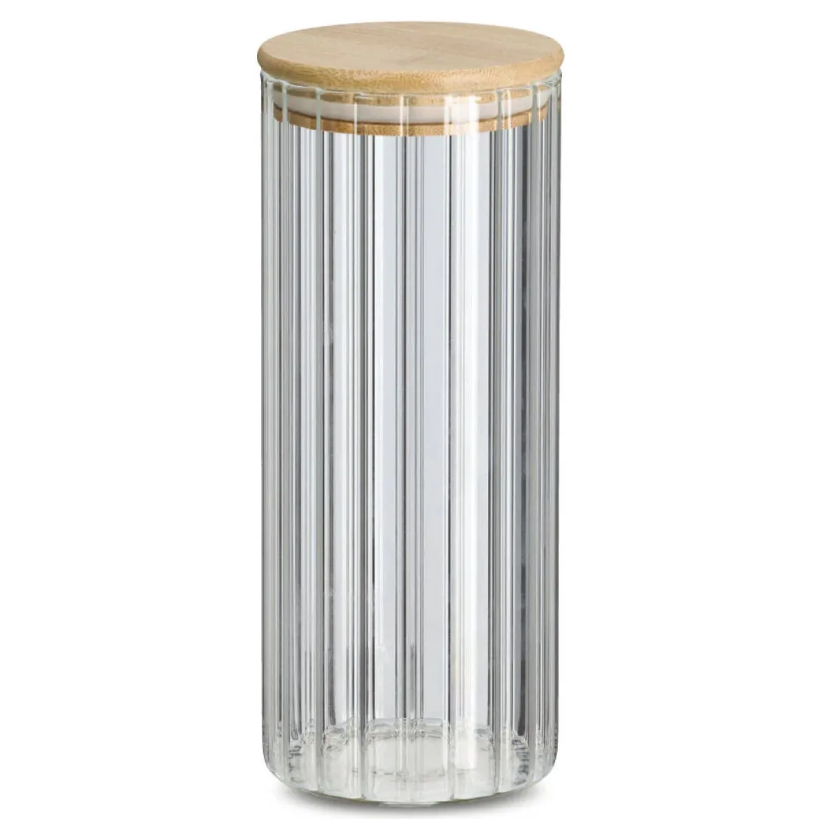Słoik z bambusową pokrywką GROOVES, 1100 ml