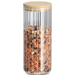 Słoik z bambusową pokrywką GROOVES, 1100 ml