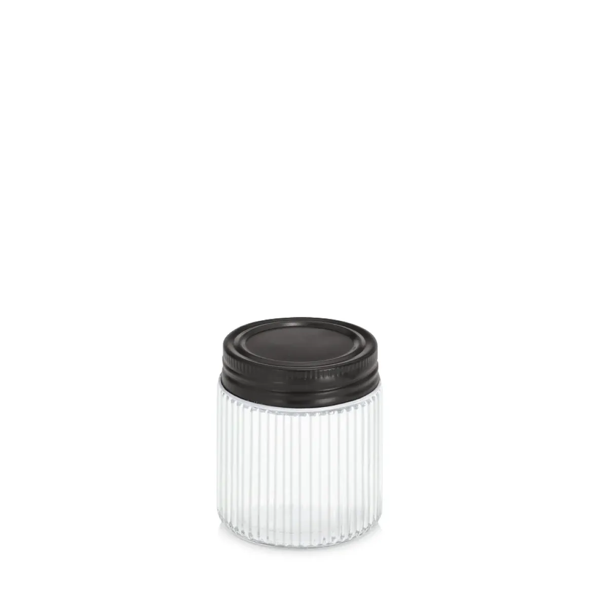 Słoik z metalową pokrywką KITCHEN ESSENTIALS, ryflowane szkło