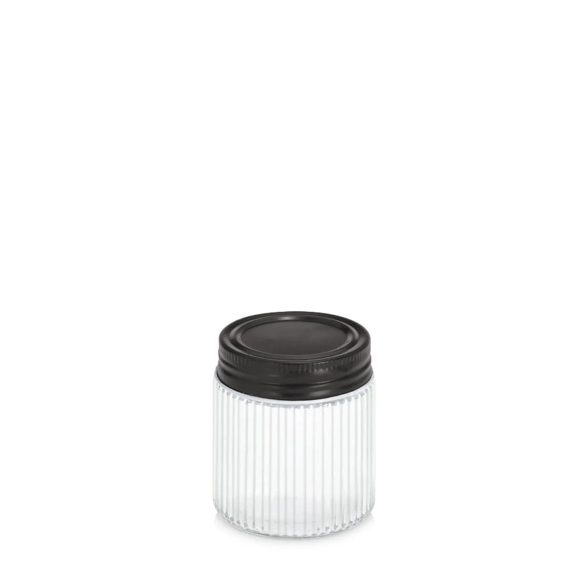 Słoik z metalową pokrywką KITCHEN ESSENTIALS, ryflowane szkło