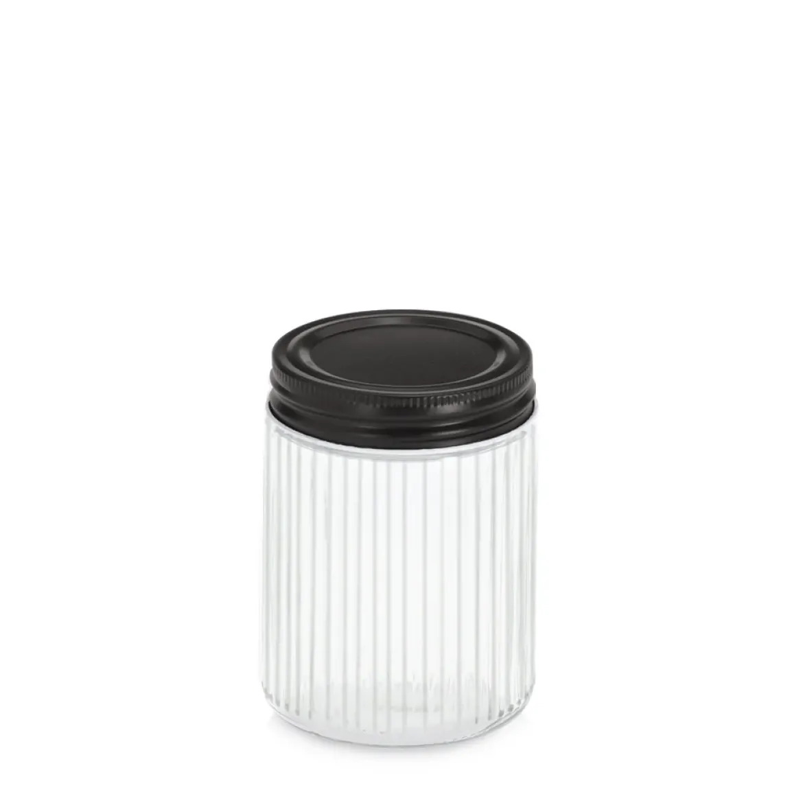 Słoik z metalową pokrywką KITCHEN ESSENTIALS, ryflowane szkło