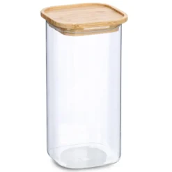 Słoik z pokrywką bambusa, 1600 ml, 11 x 11 x 22 cm