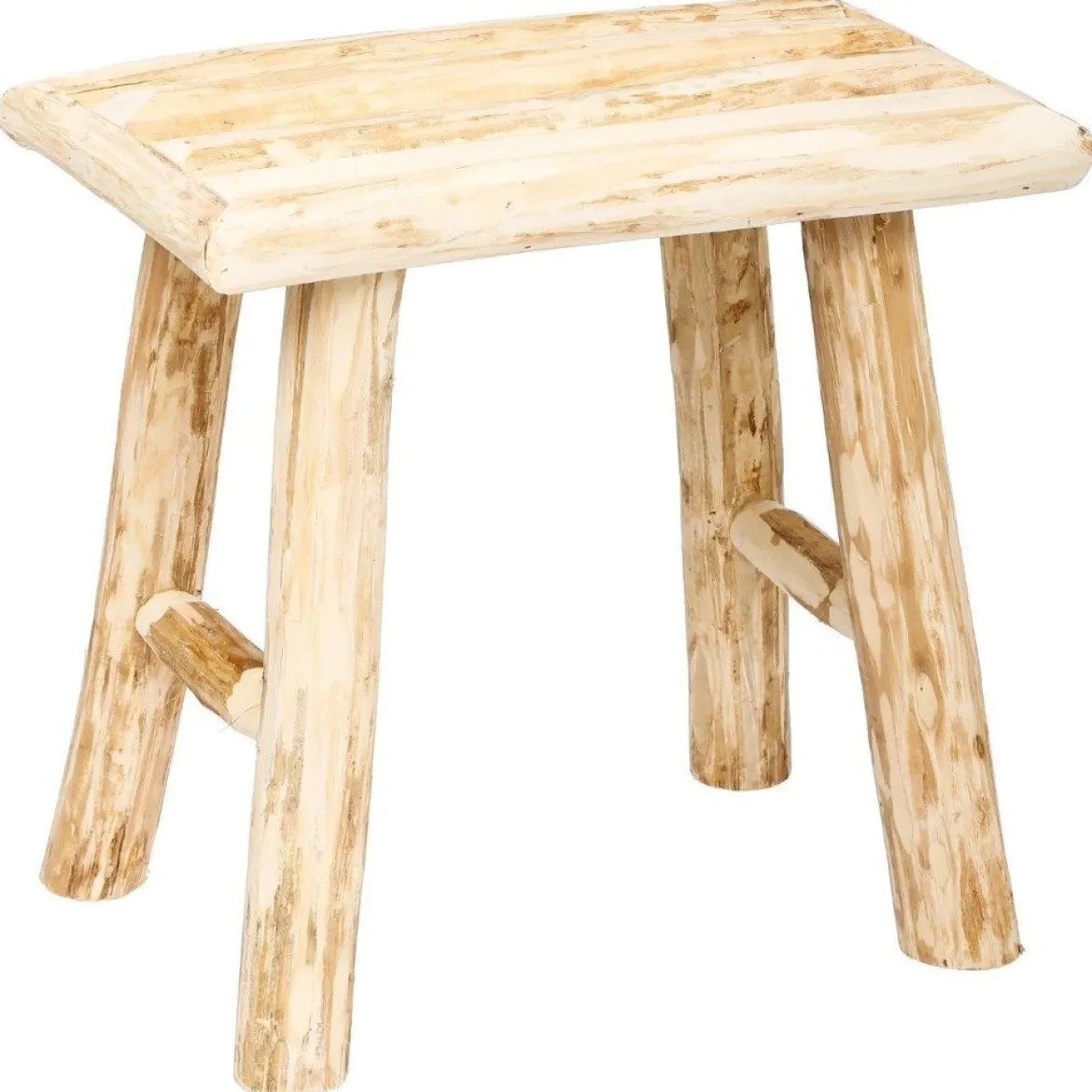 Stołek drewniany - prostokątny taboret, podnóżek, 34 x 24 x 32 cm
