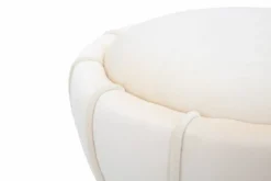 Stołek welurowy ze złotym detalem, Ø 40 cm