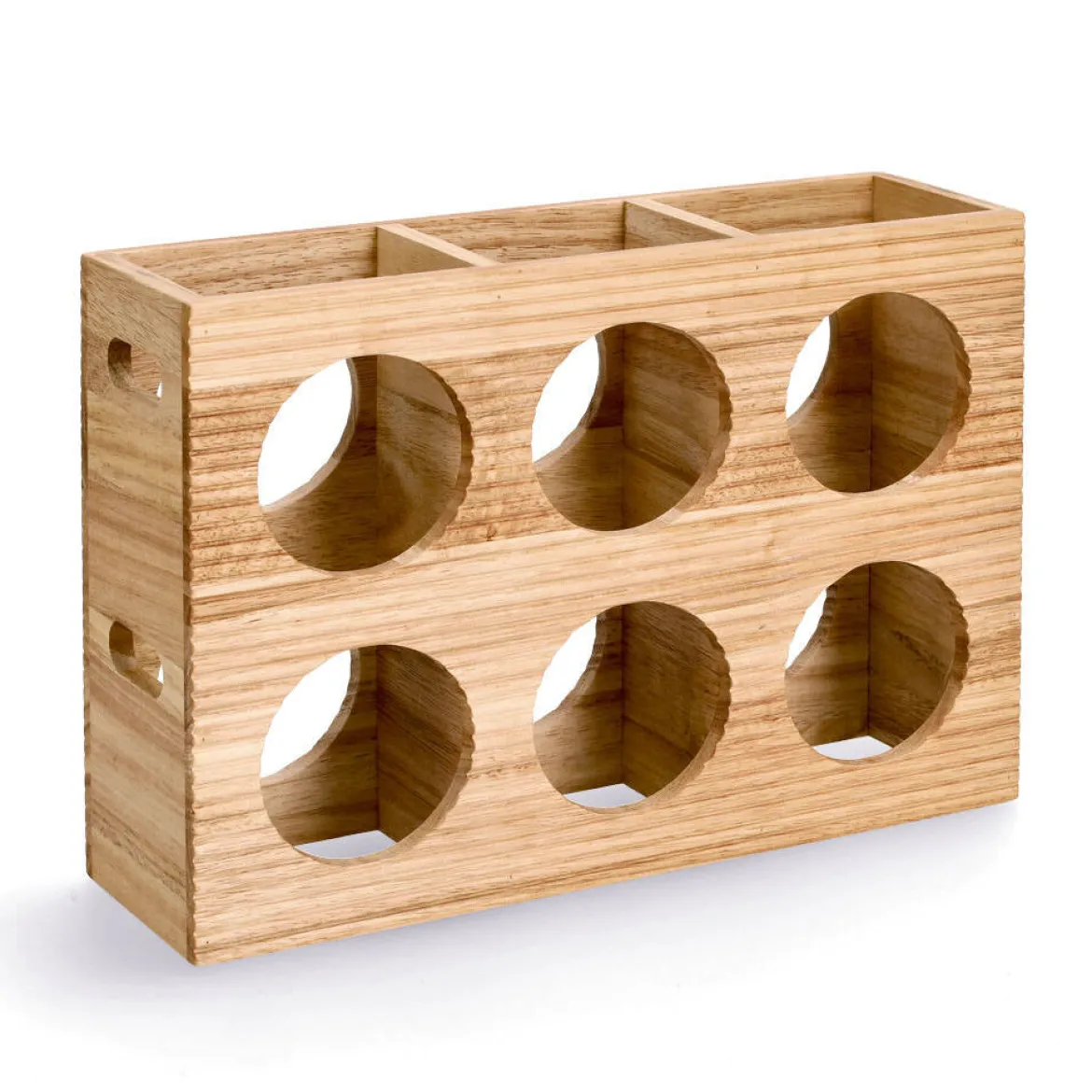 Stojak na 6 butelek, drewno, 38 x 11,6 x 27 cm