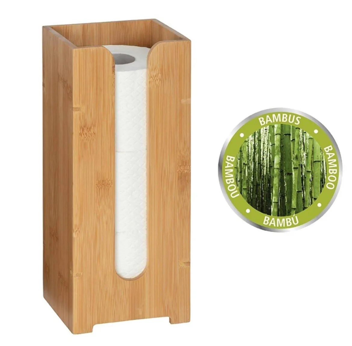 Stojak na papier toaletowy BAMBUSA, bambusowy, WENKO
