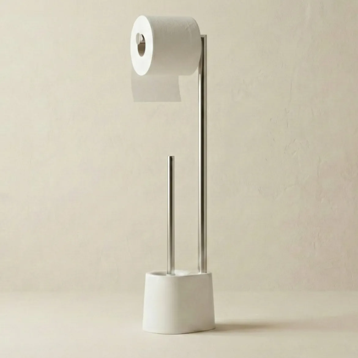 Stojak na papier toaletowy i szczotkę do WC STILK, 63 cm