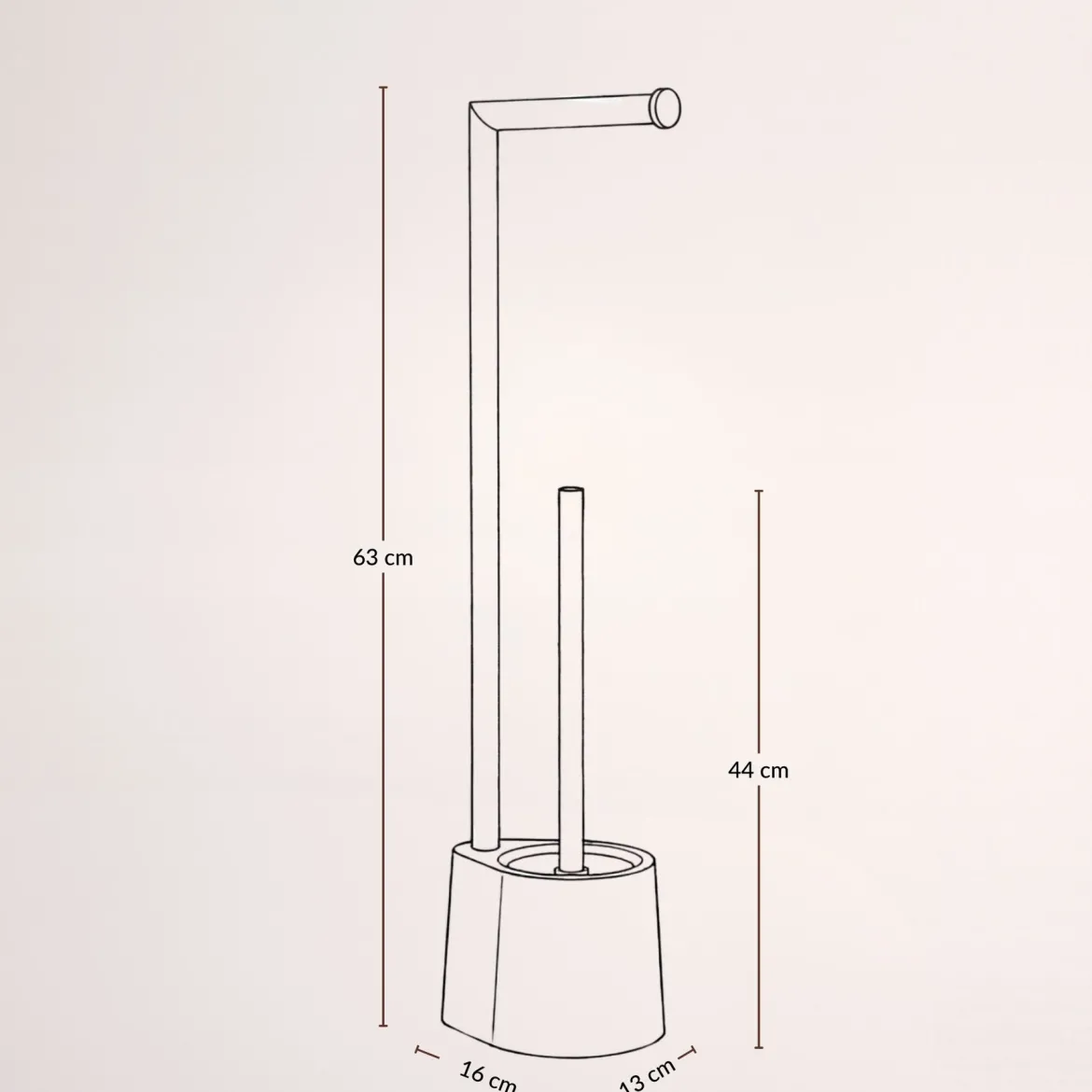 Stojak na papier toaletowy i szczotkę do WC STILK, 63 cm