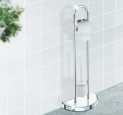 Stojak na papier toaletowy i szczotkę do WC, COSENZA - 2w1, WENKO