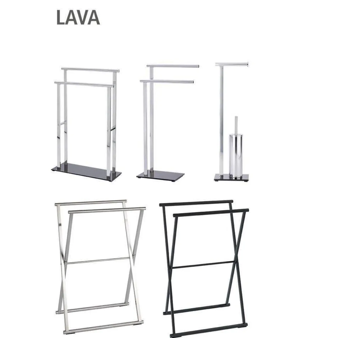 Stojak na papier toaletowy i szczotkę LAVA do WC - 2w1, WENKO