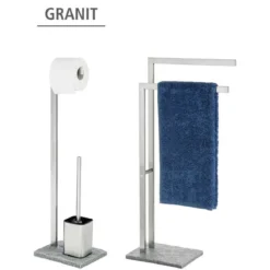 Stojak na papier toaletowy i szczotkę do WC, GRANITE - 2 w 1, WENKO