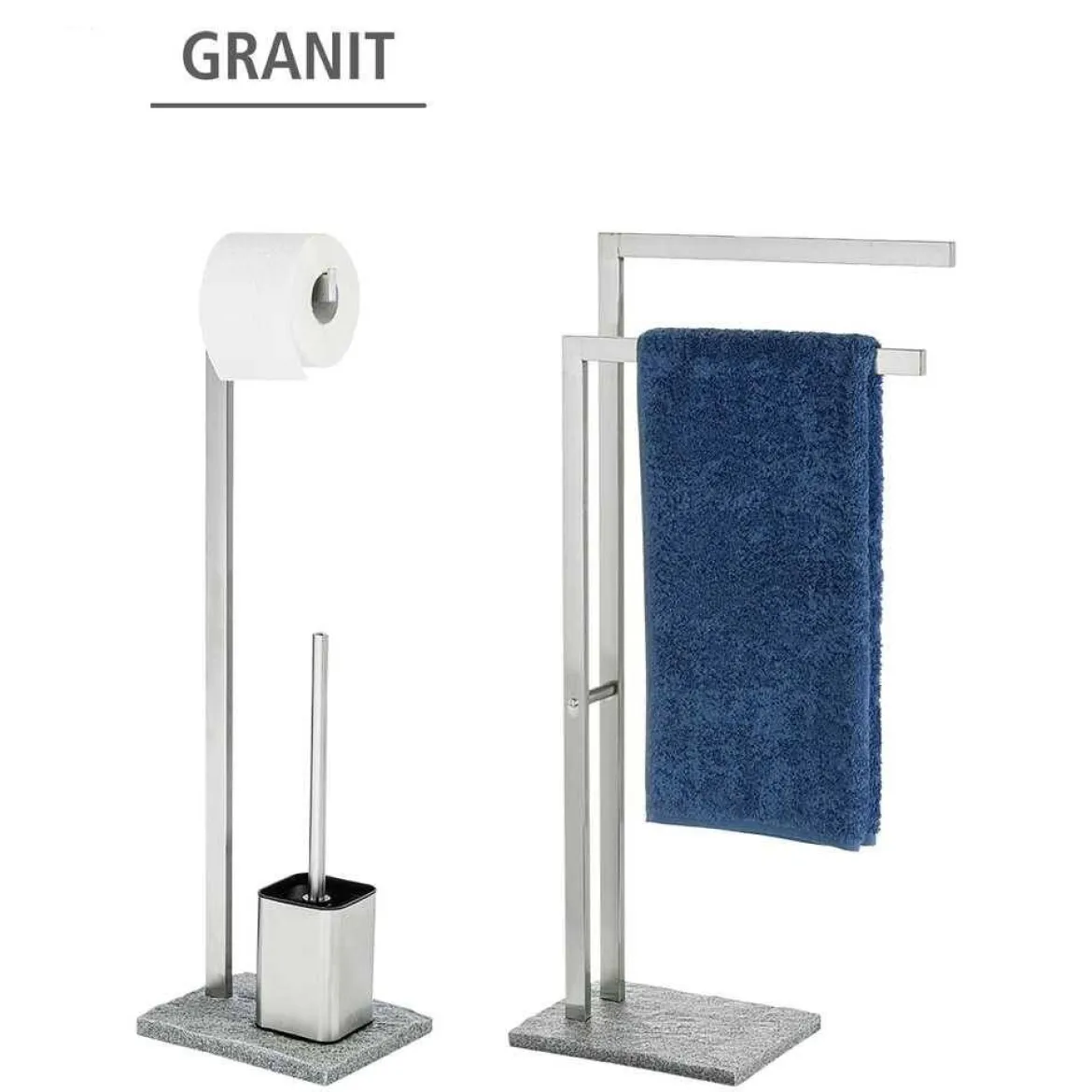 Stojak na papier toaletowy i szczotkę do WC, GRANITE - 2 w 1, WENKO