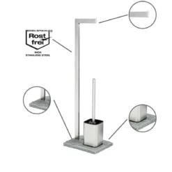 Stojak na papier toaletowy i szczotkę do WC, GRANITE - 2 w 1, WENKO